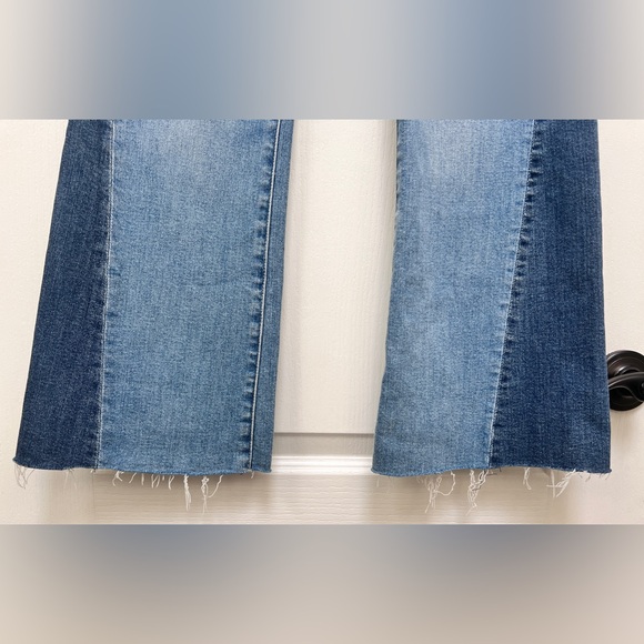 Gap High Rise Patched 70s Flare Raw Hem Jeans Woman’s 24/00P - Picture 5 of 13